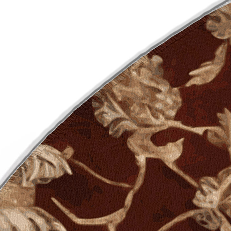 Tapis d'intérieur et d'extérieur brun français, Rond 5 pi