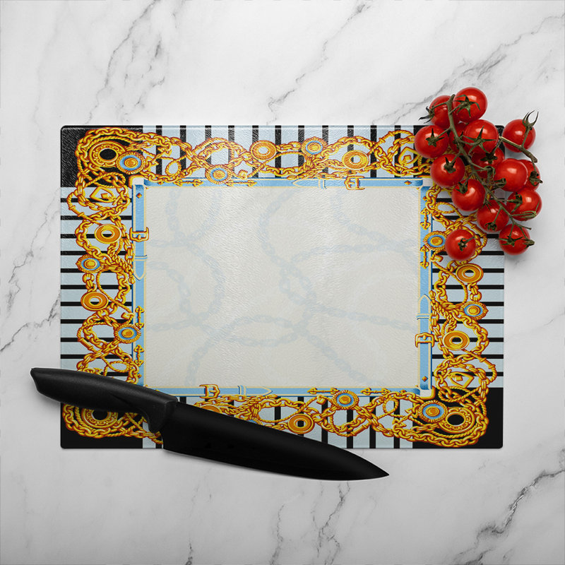 Chains Glass Chopping Board
