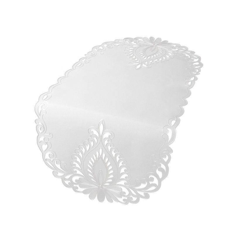 Chemin de table Armadillo, l 36 po x L 16 po, Blanc