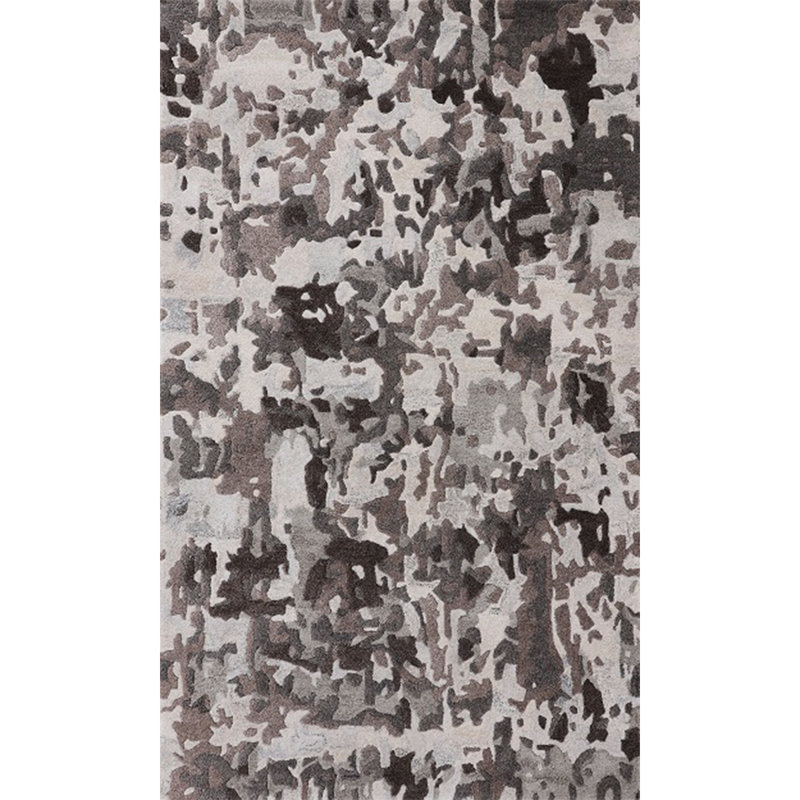 Hand Woven Wool Abstract Area Rug, Rectangle 3' x 5'