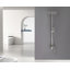Ensemble de robinet de douche d'extérieur en nickel brossé, pomme de douche à pluie avec douchette-134512583