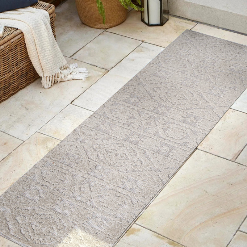 Tapis d'intérieur / extérieur beige Citta, Tapis de couloir 2 pi x 8 pi