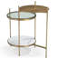 Table d'appoint Galahad en marbre blanc moderne et fer laiton