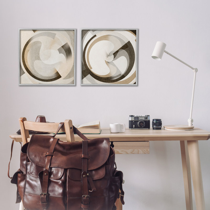  Boho Centric Vortex 2 PC, estampe numérique par Noah Bay, H 17 po x l 17 po, Estampe numérique Farmhouse