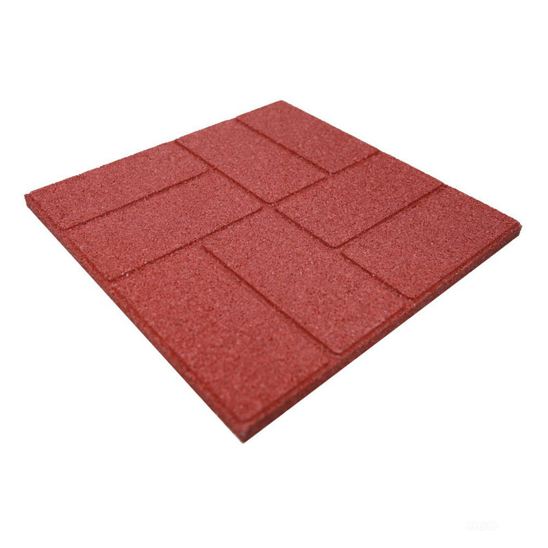 Pavé de jardin en caoutchouc double face en rouge - ensemble de 6
