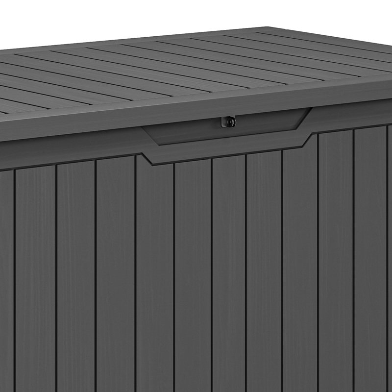 870l Lockable Extra Large Deck Box，Lockable Garden Storage Box, Grey