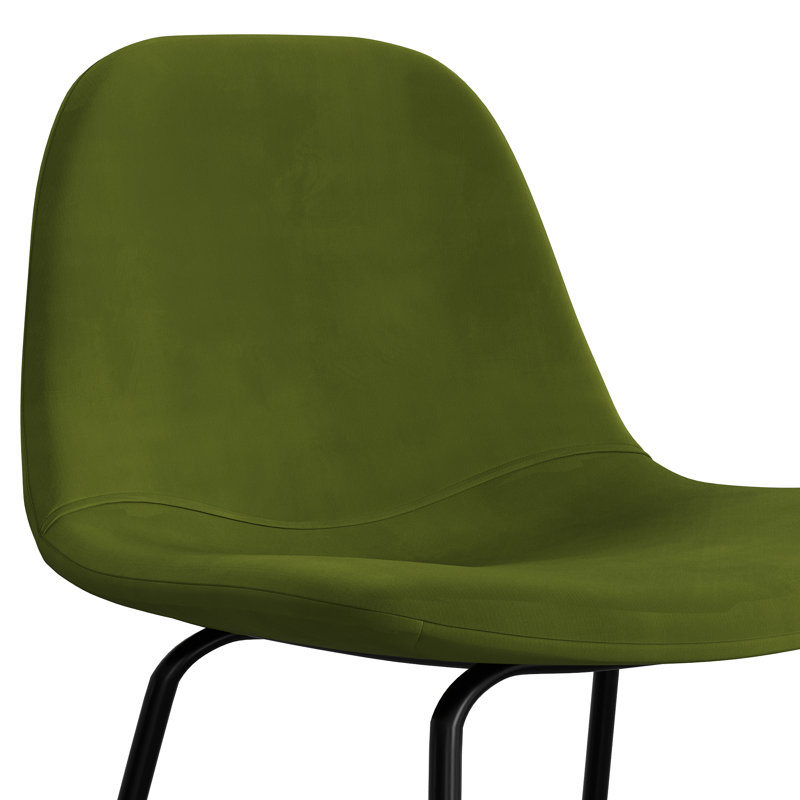 Tabouret de bar et de comptoir Kinlaw, Tabouret de comptoir (siège d’une hauteur de 23, Velours performance vert forêt Bella