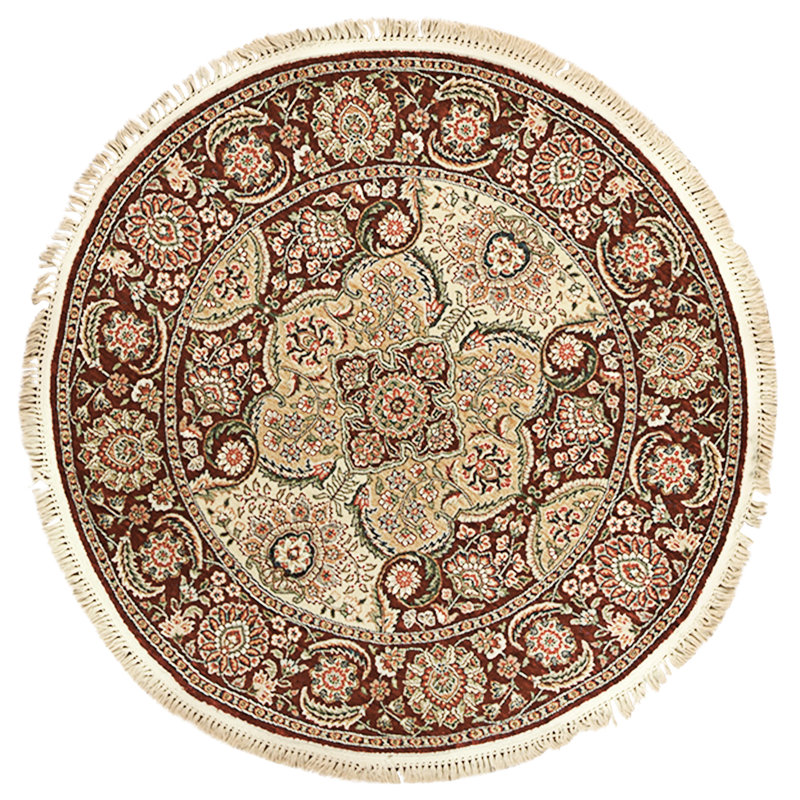 High-Quality Hand-Knotted Multi And Wine Area Rug