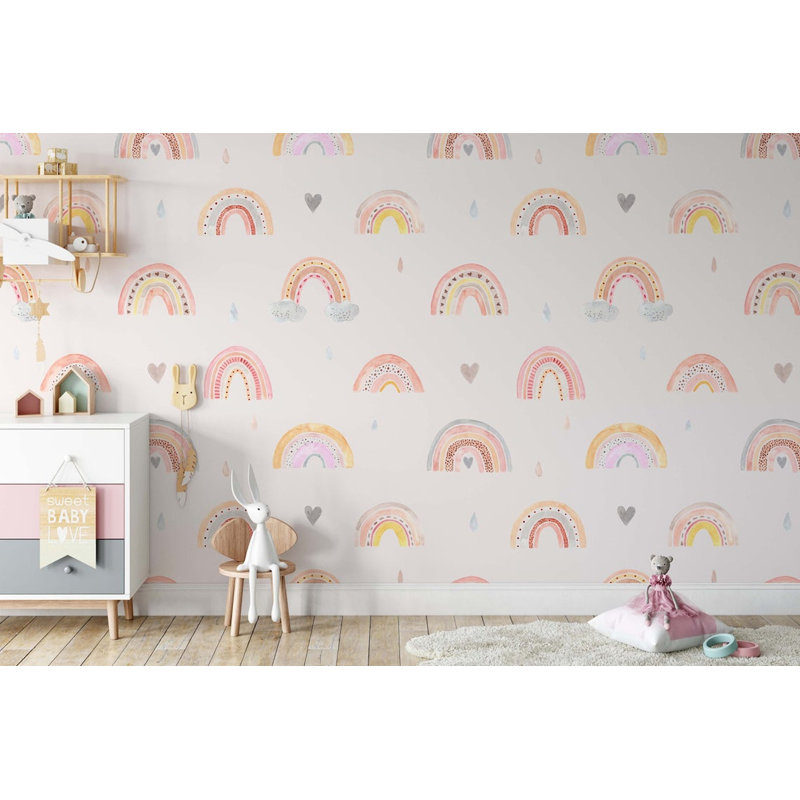 Papier peint amovible Rain Clouds Hearts, L 35,04 po x l 55 po