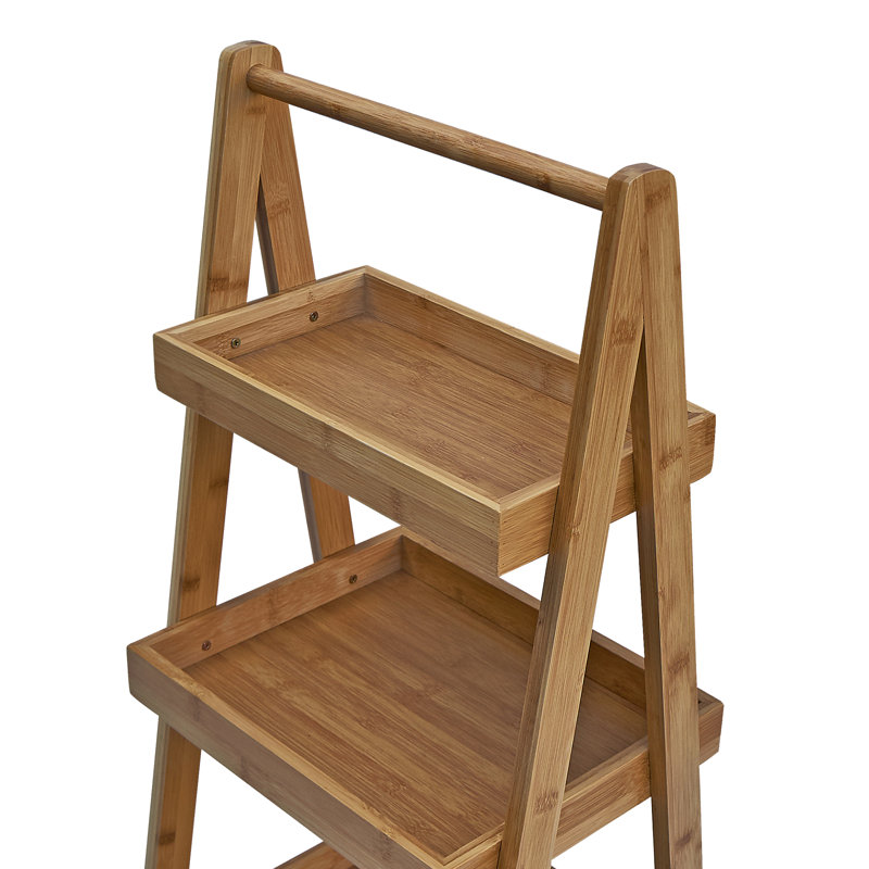 Meeka Solid Wood Bathroom Shelves, Natural