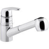 Valton Pull Out Single Handle Kitchen Faucet with MasterClean and Side Spray