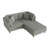 Seemab 3 - Piece Upholstered Light Gray Corduroy Modular Sectional with Pillow Back and Removable Ottoman-300411961