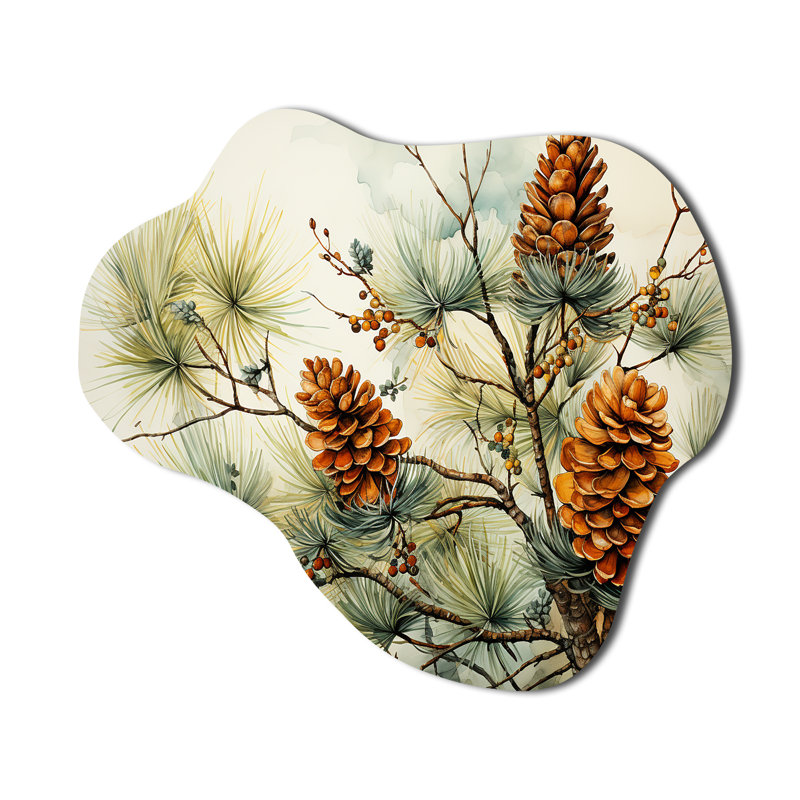 Pine Tree Pine Beauty II - Cloud Tree Pine Metal Wall Art, Asymmetrical Metal Wall Sculpture Print, 25" H x 28" W x 1" D