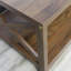 Table basse Modern Farmhouse avec tablette de rangement à 2 niveaux, construction en bois robuste, structure en X, finition noyer foncé
