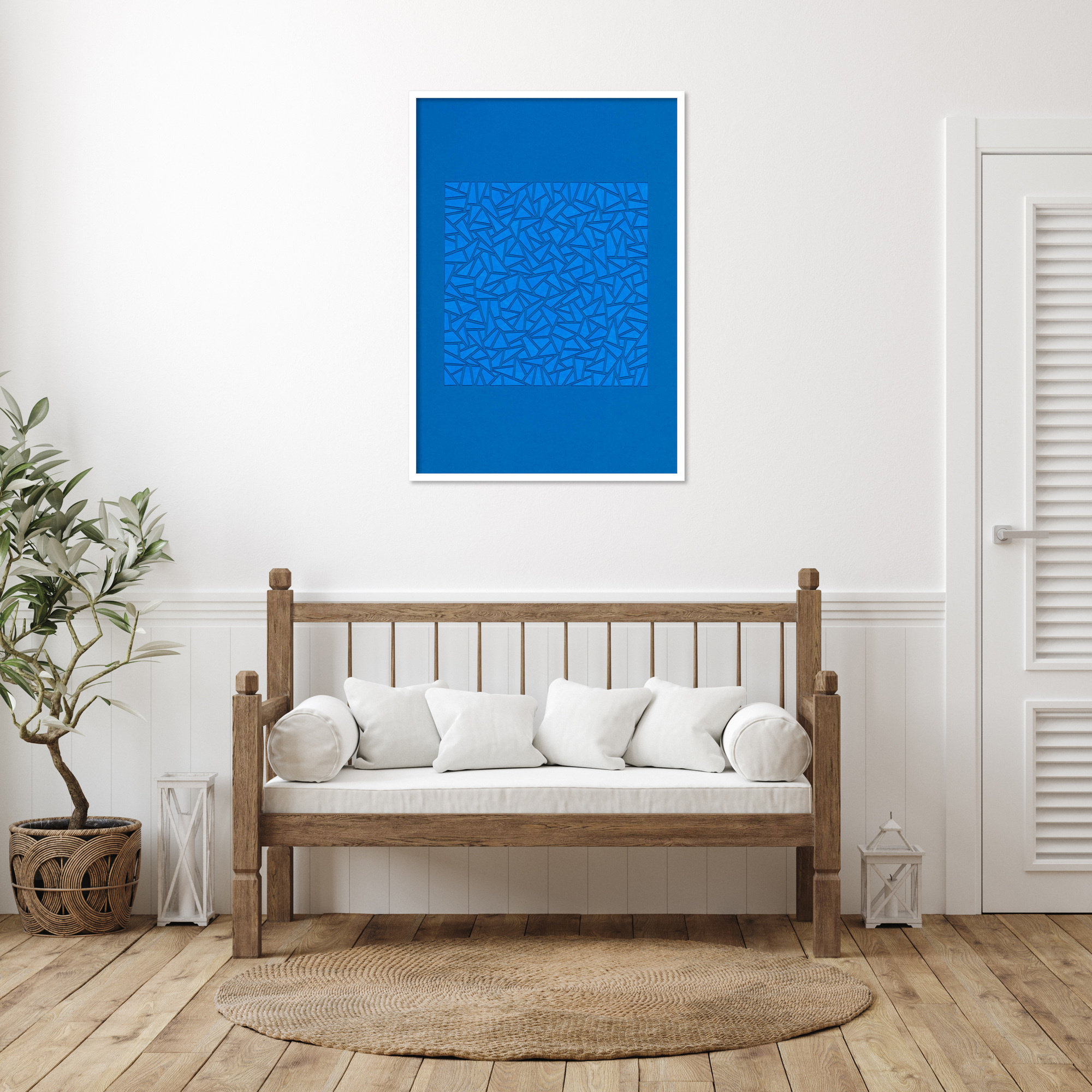 Blue World by Alex Dunn, White, 41" H x 29" W