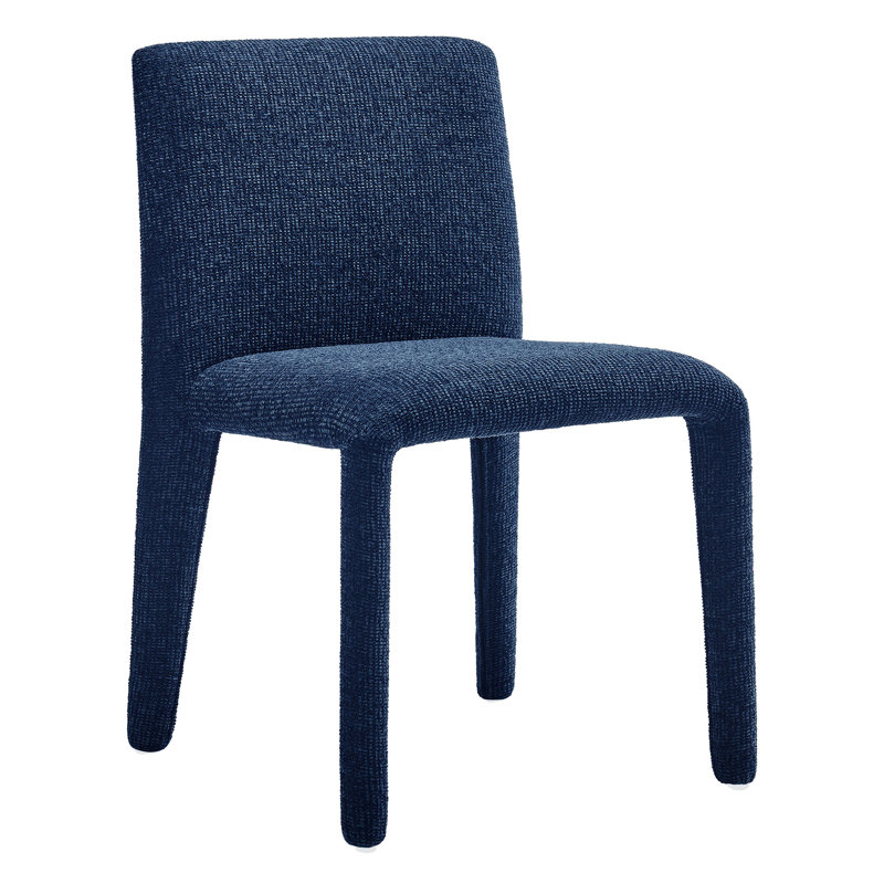 Rhodes Vegan Leather Upholstered Dining Chair, Navy