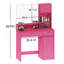 Vanity Desk With Mirror And LED Light Strip, Dressing Table With Drawer For Bedroom-2111835662