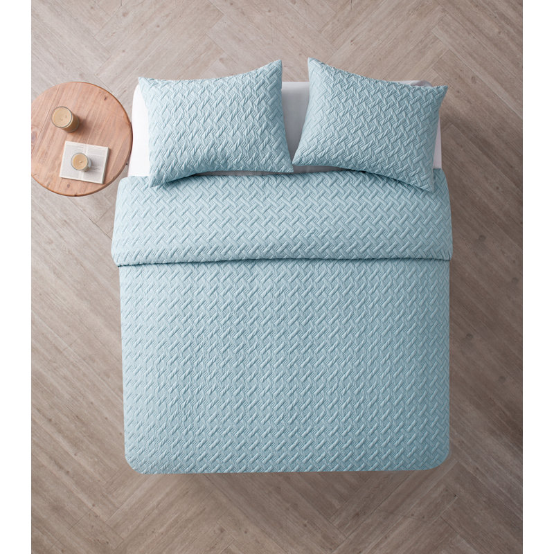 Nina II Embossed Comforter Set, Blue, Twin/Twin XL Comforter + 1 Standard Sham
