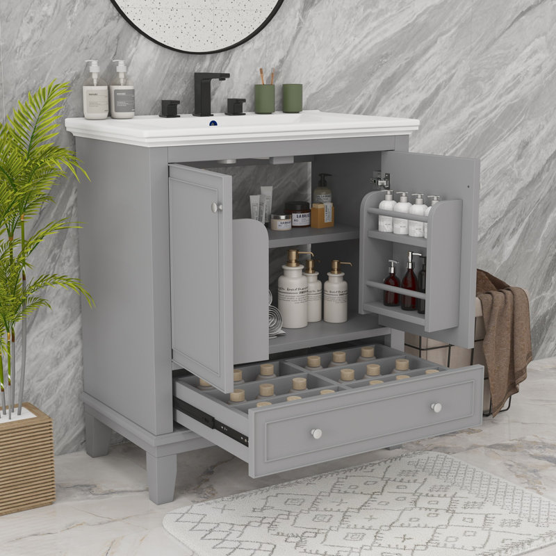 Meuble-lavabo de 30 po, Gris