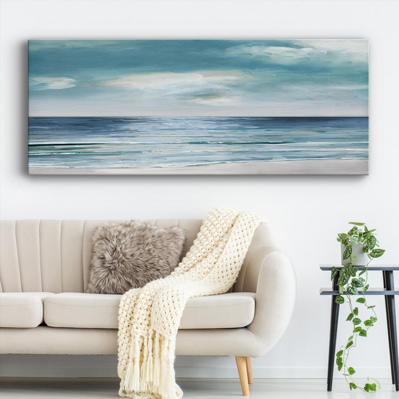 «Blue Silver Shore» sur toile, H 12 po x l 30 po x P 1,5 po