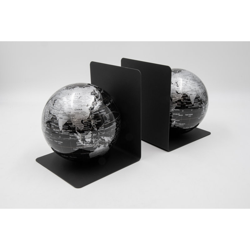 Metal Non-Skid Bookends, Black