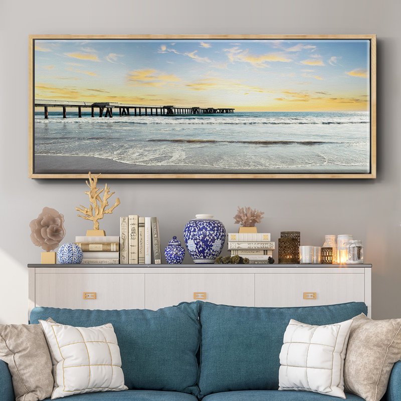 Pacific Beach Pier- Framed Canvas, 8" H x 20" W
