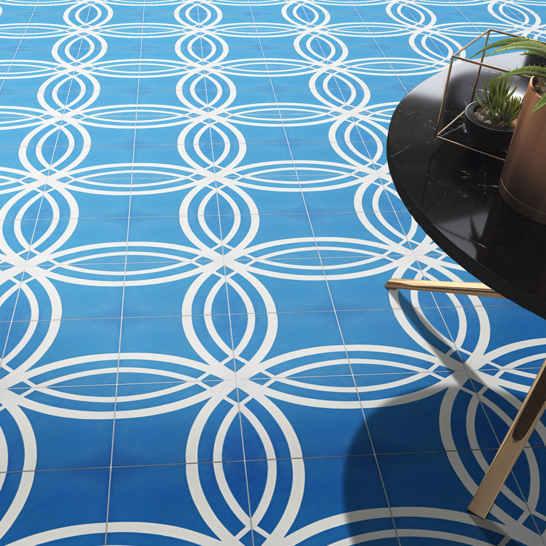 Tetouan 8" x 8" Cement Patterned Wall & Floor Tile Moroccan Mosaic