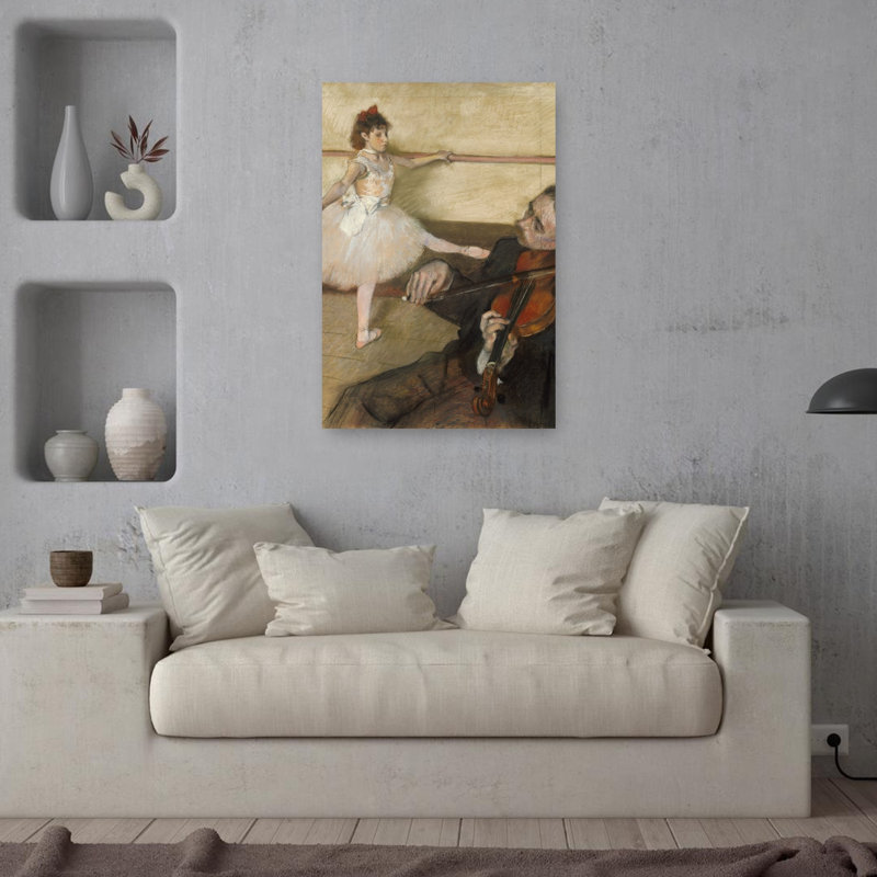 The Dance Lesson, C.1879 Impressionist Abstract Contemporary Wall Art Print by Edgar Degas - 1 Piece Wrapped Canvas Wall Art