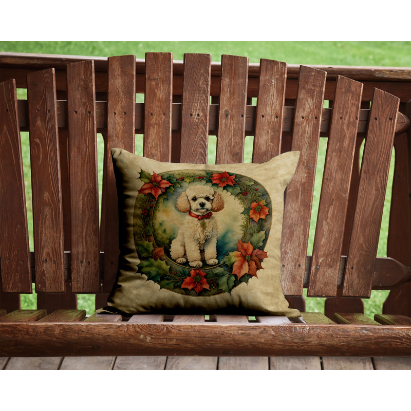 Coussin décoratif intérieur / extérieur en polyester Christmas, 14 po x 14 po, Carré