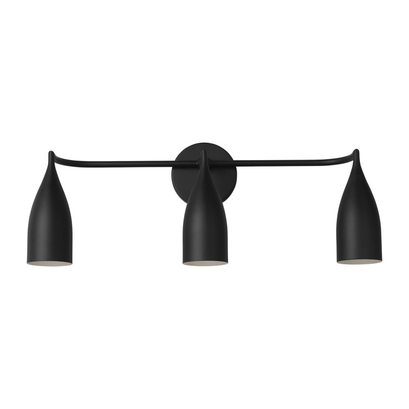 Coiffeuse Maya de Génération Éclairage , 10.125" H x 26.125" W x 6.5" D, Nuit noire, 3 Lights