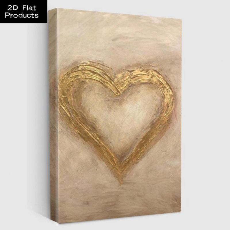 Impression sur toile Elegant Gold Heart Texture - Urban Studio, 36 * 24 pouces (90 * 60 * 2cm)