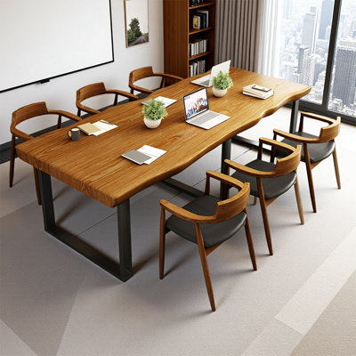 Rectangular Standard Solid Wood Conference Table by 17 Stories