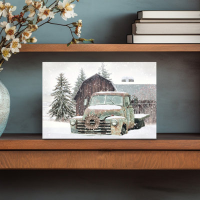 Rustic Country Christmas Rustic Vintage Abstract Winter Architecture Wall Art Print