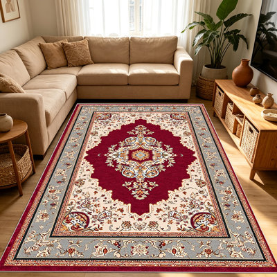Tapis de style persan traditionnel 1 pièce pour le salon, doux et confortable, convient à toutes les saisons, facile à entretenir, tapis de sol intérieur lavable à la machine, convient à la chambre à coucher, à la salle à manger, au couloir, au bureau, au patio, à la maison, à la décoration extérieure .