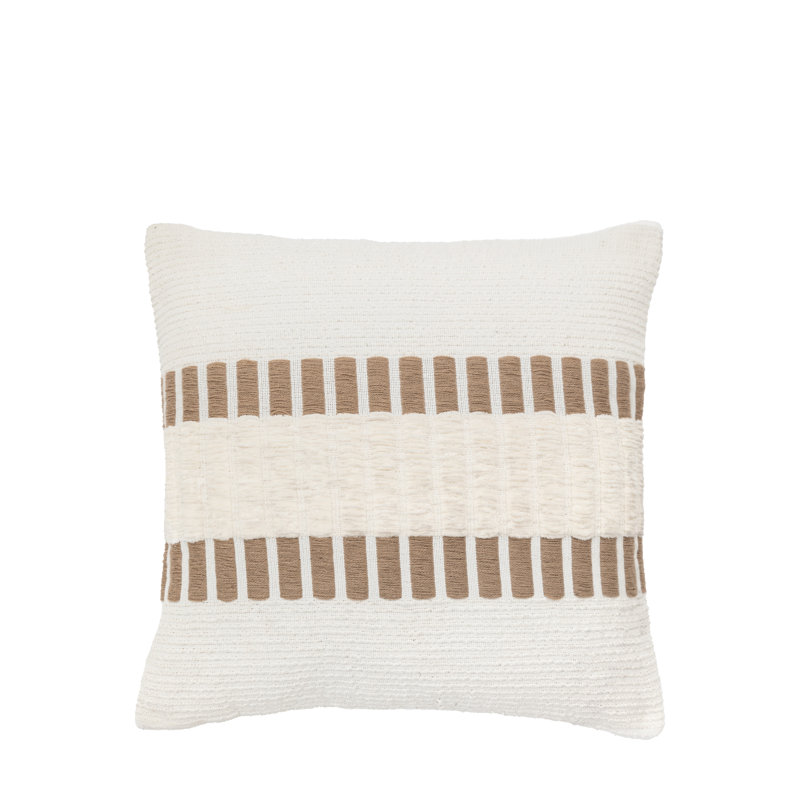 Londey Striped Woven Natural Throw Cushion