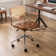 Ayris Adjustable Height Swivel Leather Task Chair with Rattan Back and Arms