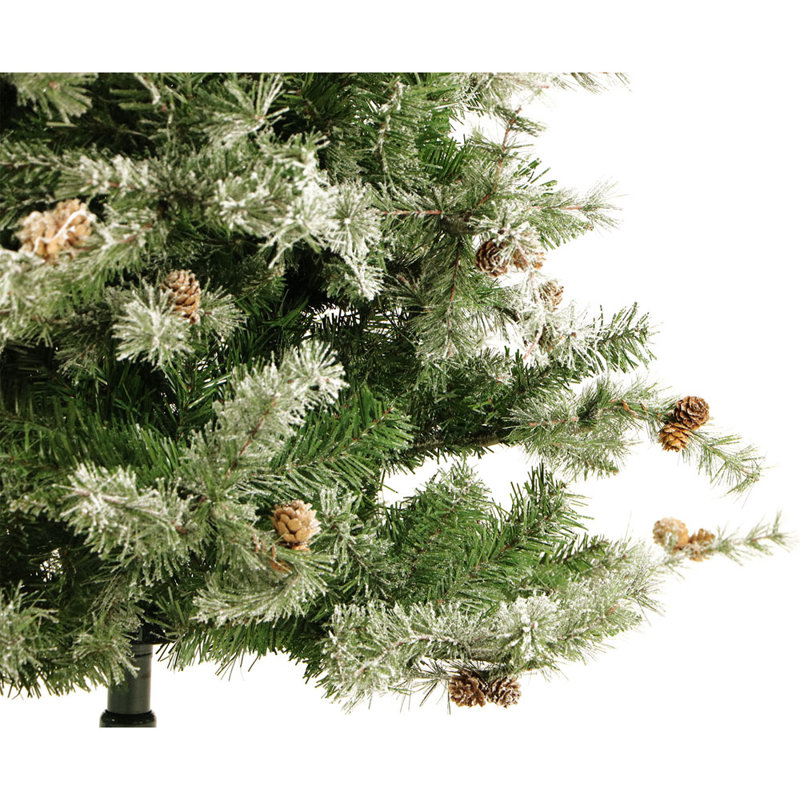 9-Ft Slim White Flocked Fir Christmas Tree with LED Lights