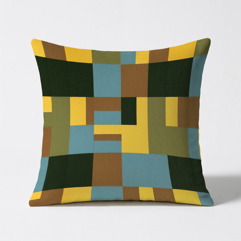 Cubic Earth Indoor And Outdoor Pillow, Square 18"