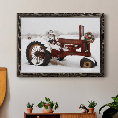Christmas Tractor - Reproduction de photo sur toile encadrée