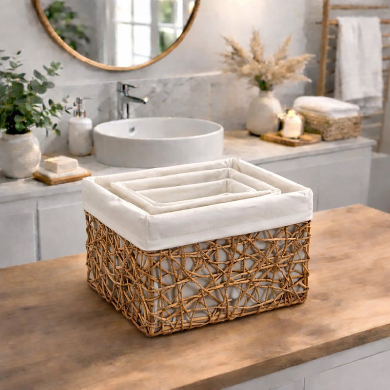 Ensemble de paniers de rangement 4 pièces, Beige