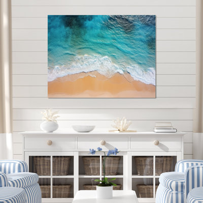 Vue aérienne de la plage bleue Tranquility III - plage, art mural