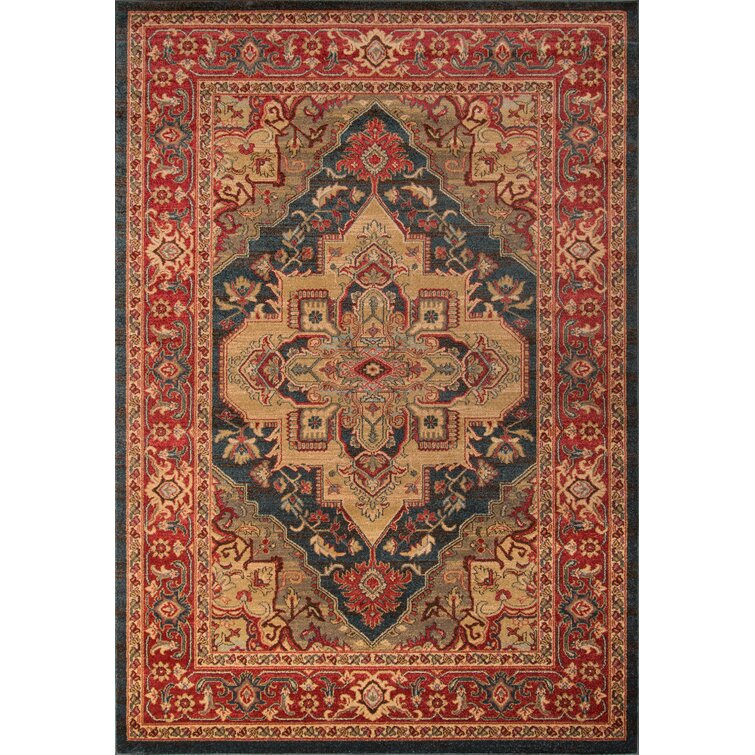 Halida Oriental Power Loom Red Area Rug