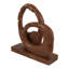 Sculpture abstraite en bois de manguier pour la décoration intérieure - Objet décoratif artisanal pour la décoration de table de salon - 38 cm, brun et beige