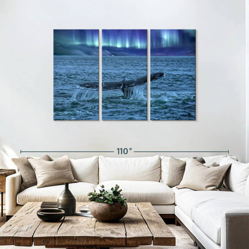 Aurora Borealis Whale Tail, 48" H x 74" W