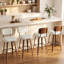 Tabouret de bar pivotant rembourré avec structure en bois courbé au fini noyer-1153153125-1153153150