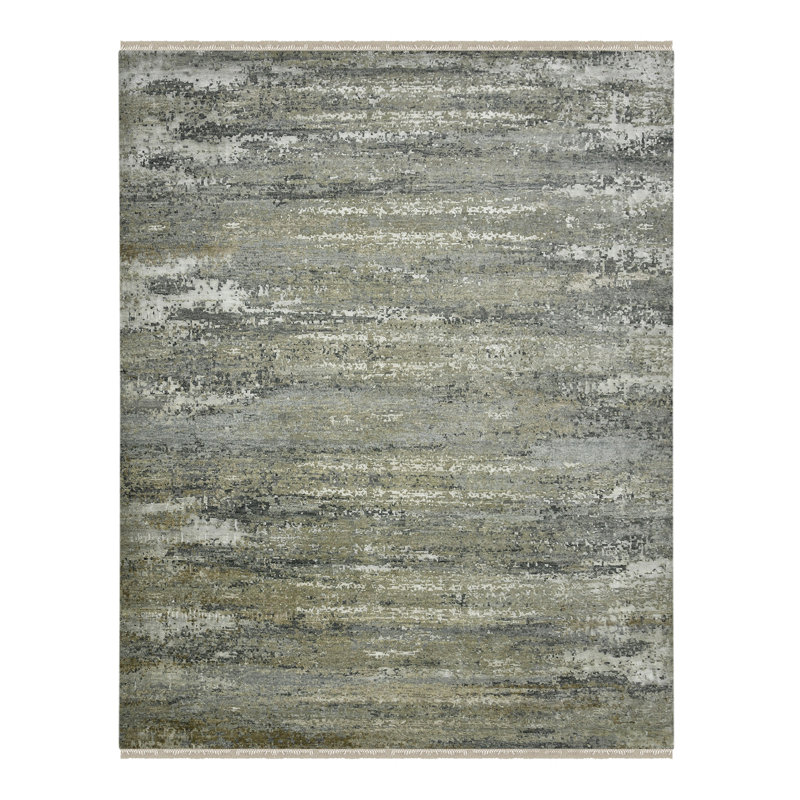 Tapis beige en soie Bergson, Rectangle 9 pi x 12 pi