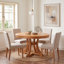 Table de salle à manger extensible en bois massif avec base piédestal