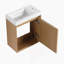 Ensemble de meuble-lavabo mural 18,5 po avec lavabo en résine, porte simple fermée, ensemble d'armoires de salle de bain, panneau de fibres à densité moyenne, bois naturel (KD-Packing)