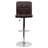 Ahlijah Contemporary Quilted Vinyl Adjustable Height Barstool with Chrome Base-1340993476