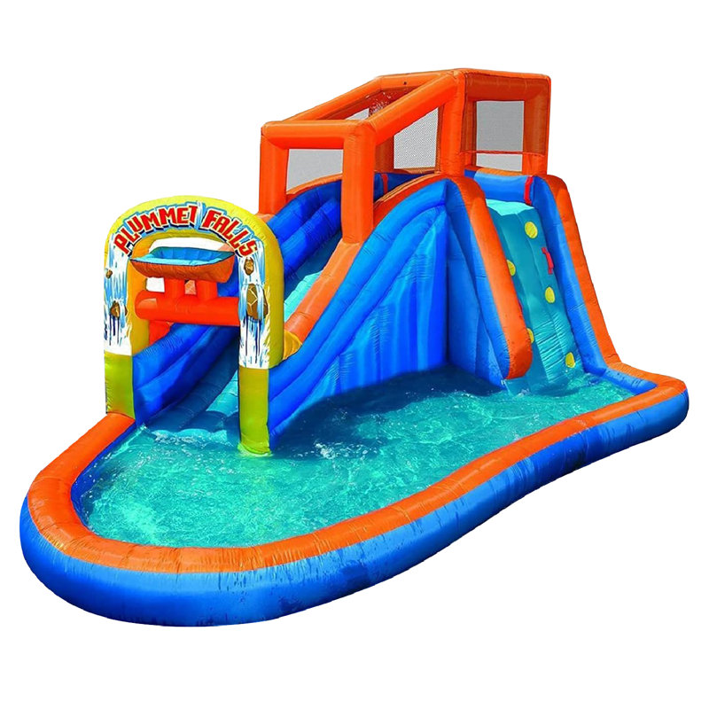 Banzai Plummet Falls Adventure Kids Inflatable Outdoor Water Park Splash Pool